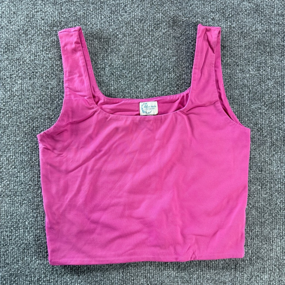 Blue Rain Francesca's Pink Square Neck Crop Tank Top Sleeveless Small Activewear